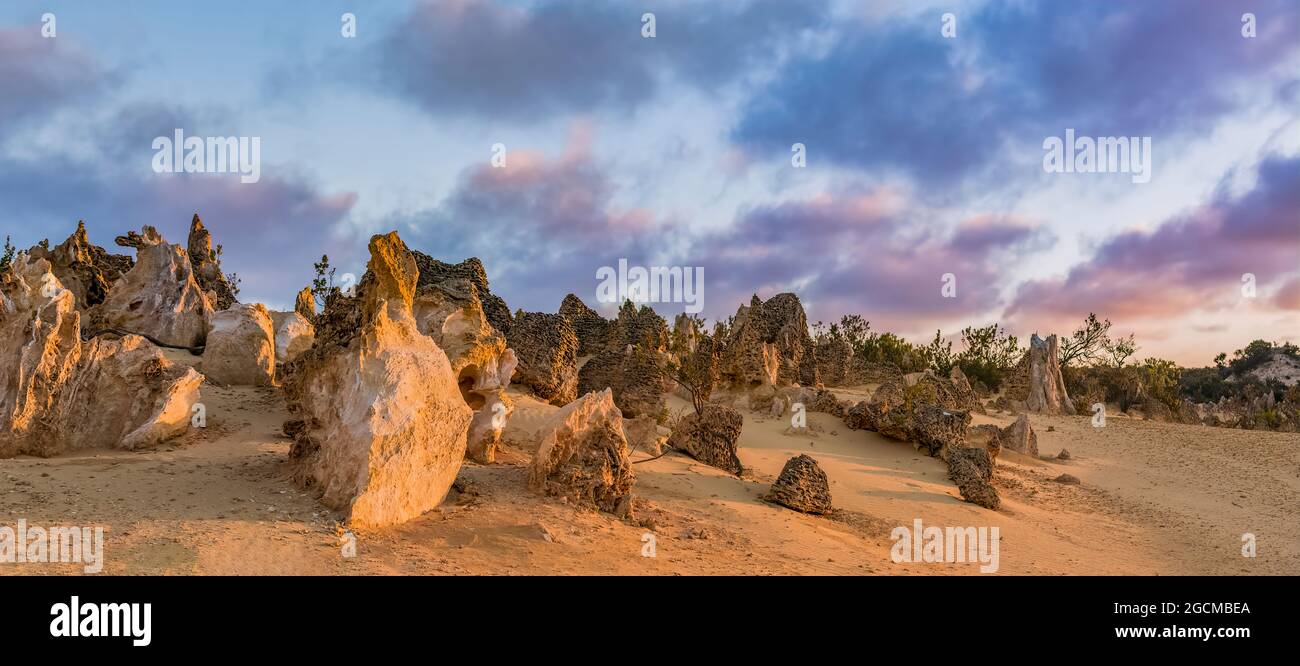 The Pinnacles in the Nambung National Park, Western Australia. Stock Photo