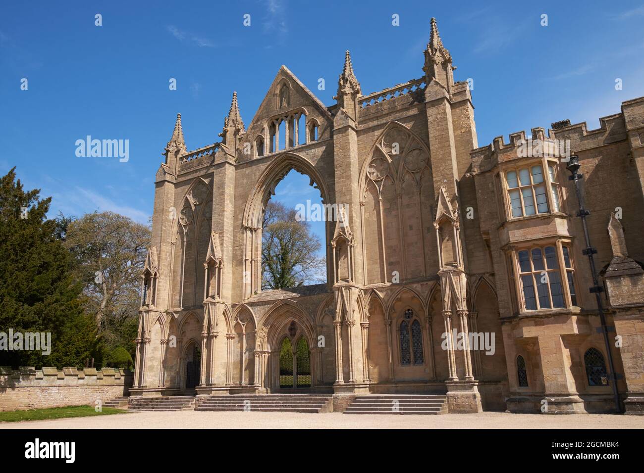 The ruins of the priory church of Newstead Abbey, Nottinghamshire, UK. Stock Photo