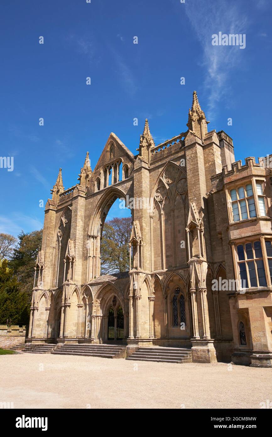 The ruins of the priory church of Newstead Abbey, Nottinghamshire, UK. Stock Photo