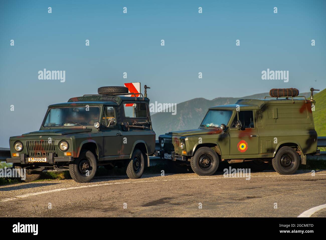 Off-road cars ARO Romanian Army Stock Photo