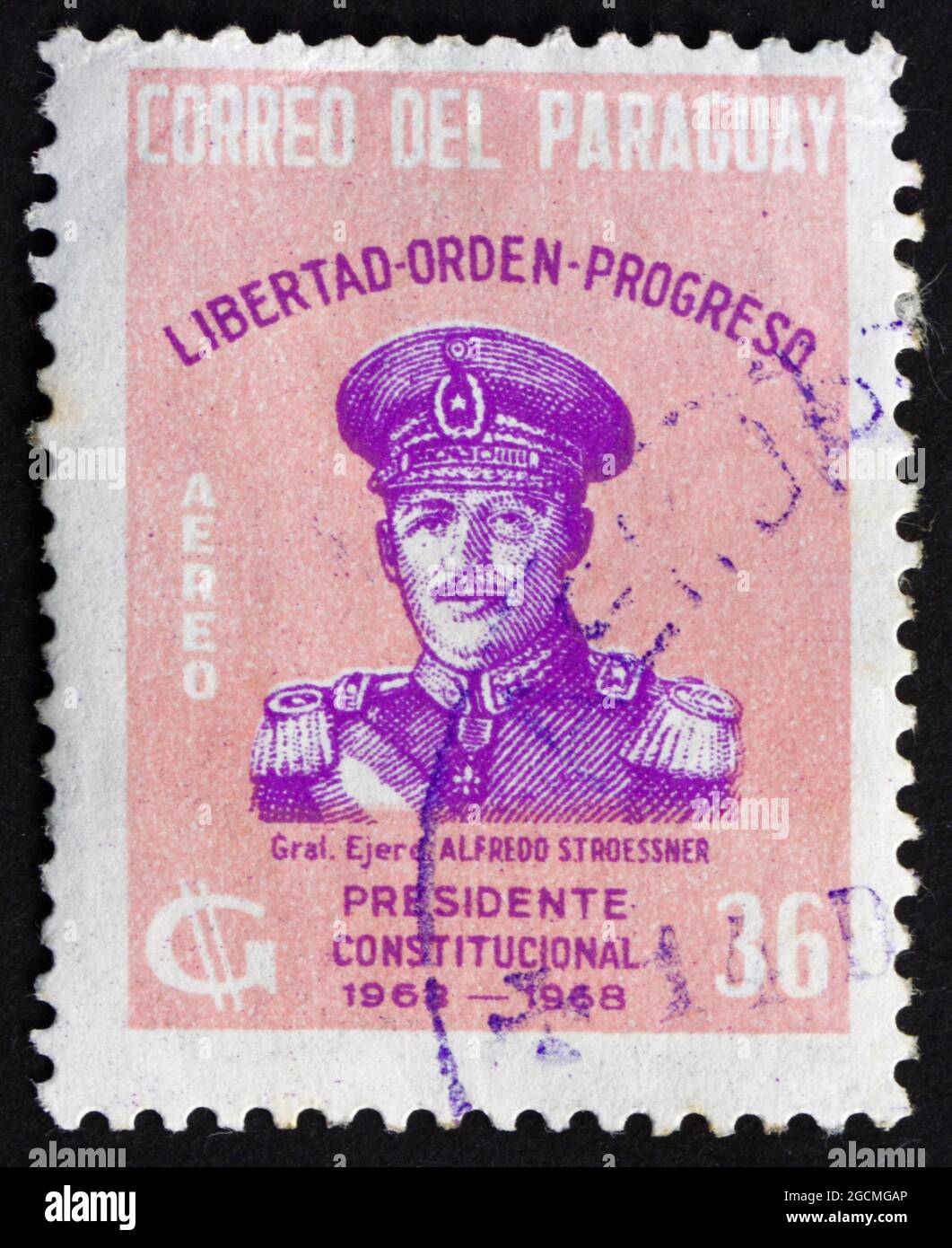 PARAGUAY CIRCA 1980 a stamp printed in Paraguay shows Alfredo