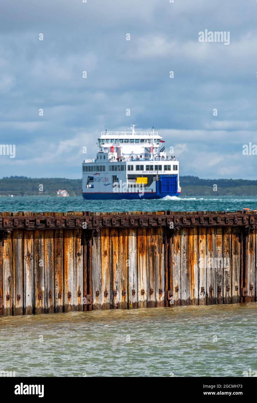 wightlink isle of wight ferry, crossing the solent, lymington to