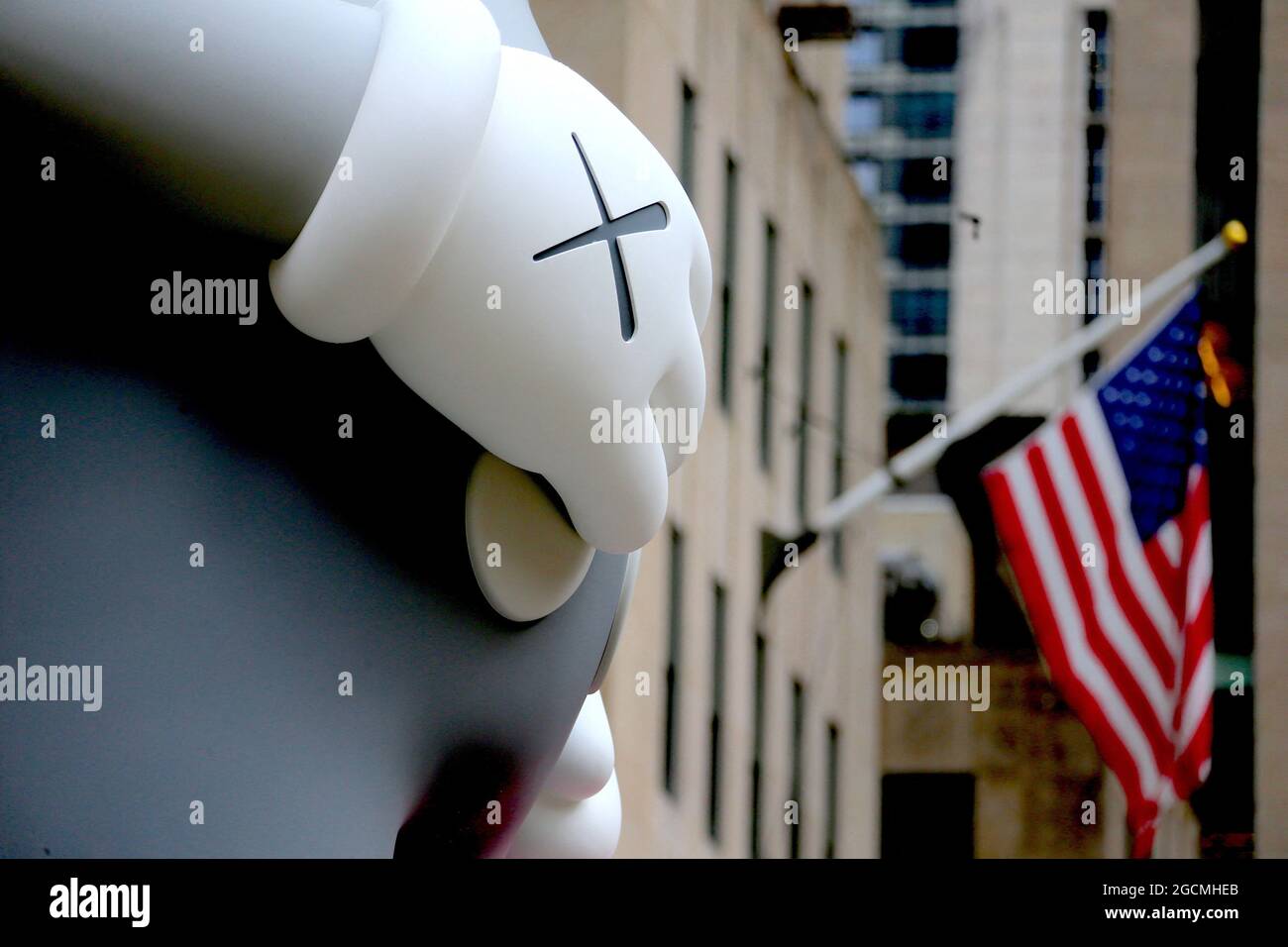 Kaws Statue by artist Brian Donnelly at The Rockefeller Center Plaza in