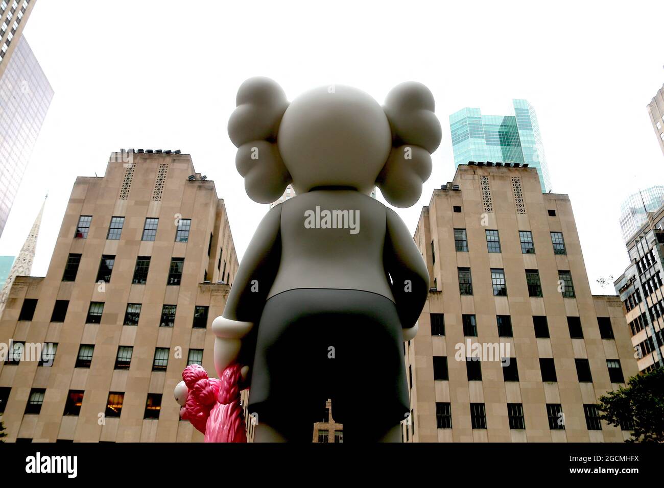 Kaws Statue by artist Brian Donnelly at The Rockefeller Center Plaza in