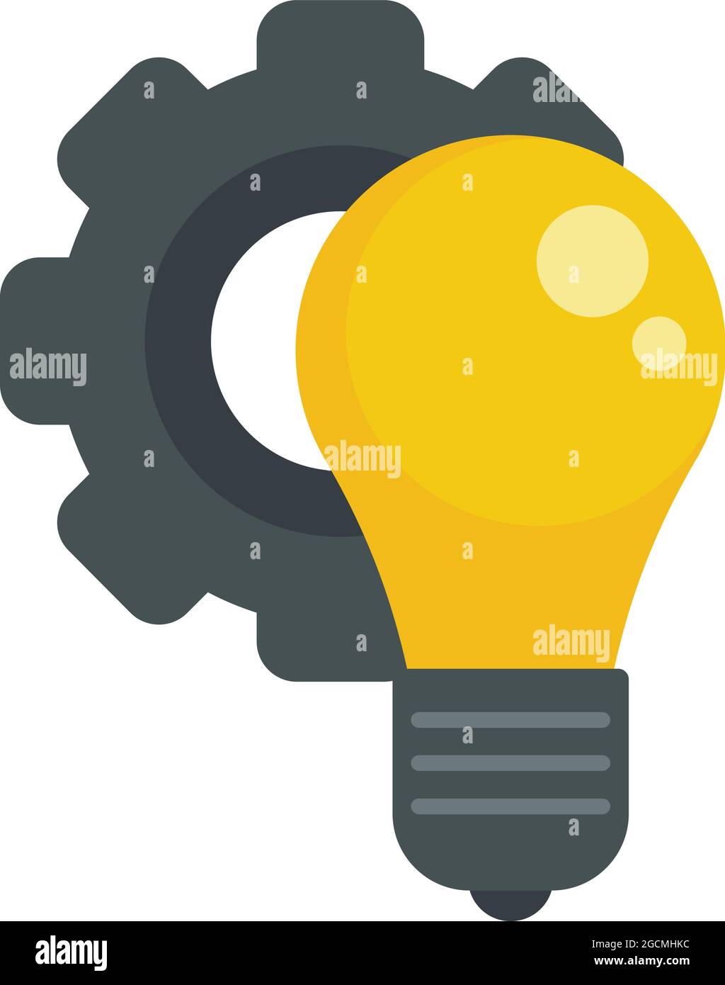 Gear bulb innovation icon. Flat illustration of gear bulb innovation ...