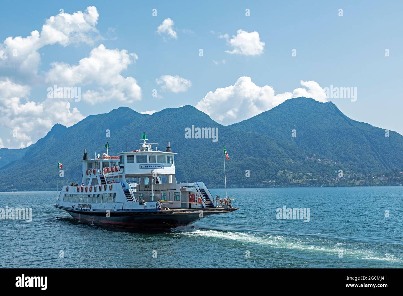 car ferry from Verbania-Intra in Piedmont to Laveno in Lombardy, Lake  Maggiore, Italy Stock Photo - Alamy