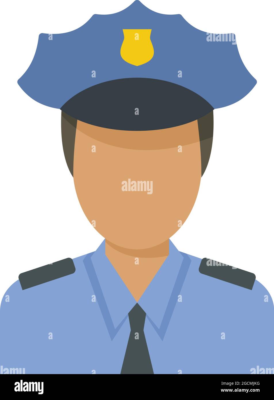 Airport police officer icon. Flat illustration of airport police officer vector icon isolated on white background Stock Vector