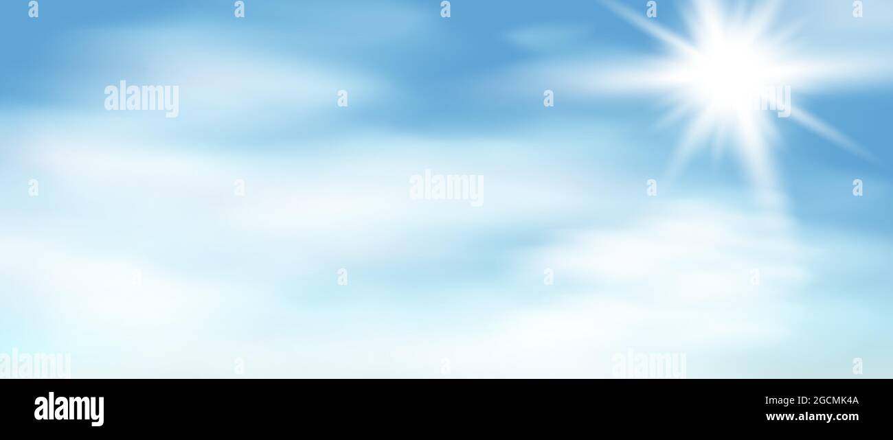 Sun rays on blue sky. Vector background Stock Vector Image & Art - Alamy