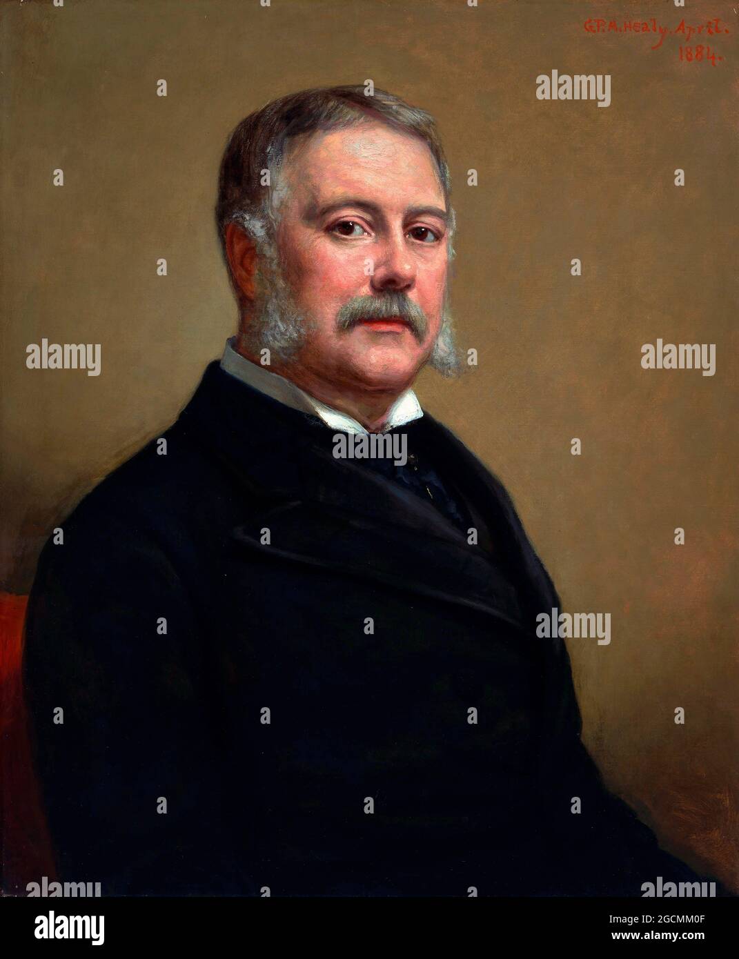 Chester Arthur. Portrait of the 21st US President Chester A Arthur (1830-1886) by George Peter Alexander Healy, oil on canvas, 1884 Stock Photo