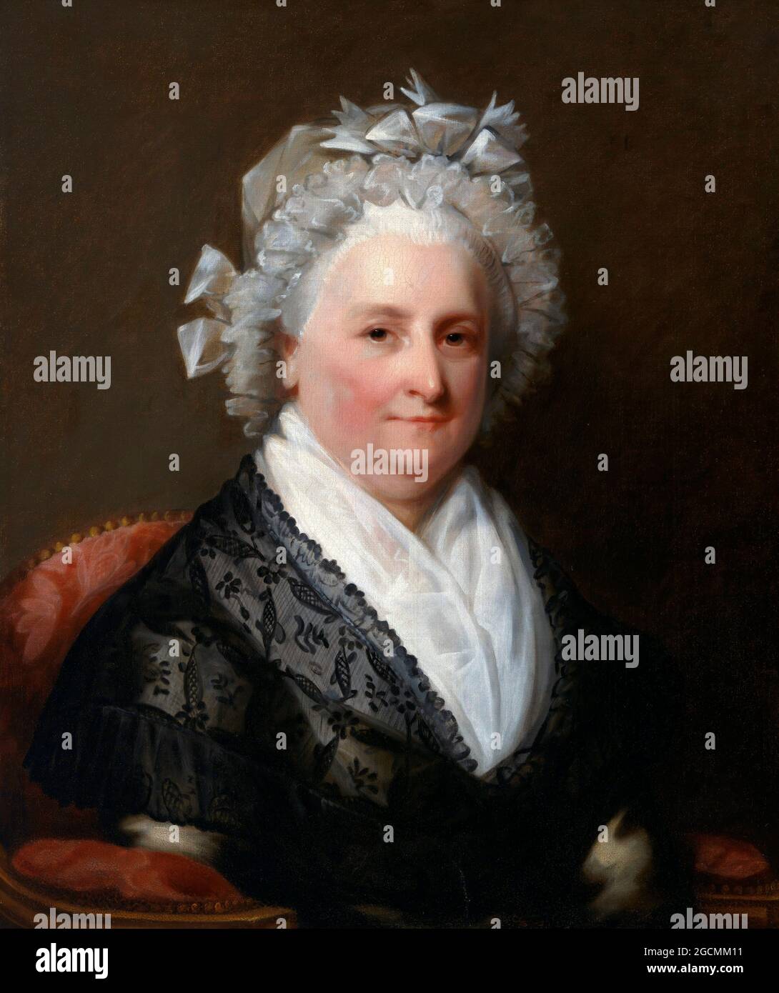 Martha Washingon, portrait by Gilbert Stuart, oil on canvas, c. 1800-1825 Stock Photo