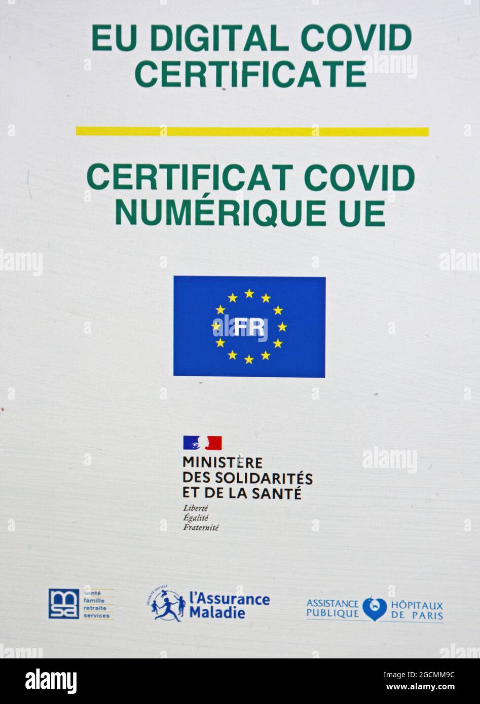 european digital covid certificate Stock Photo