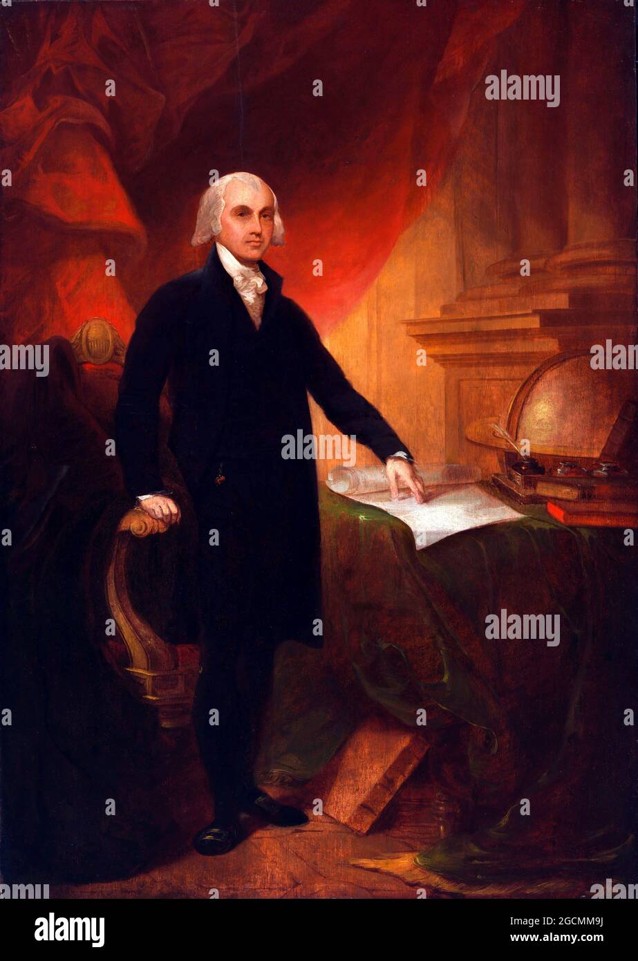 James Madison. Portrait of the 4th US President, James Madison (1751-1836) by Thomas Sully, oil on canvas, 1809 Stock Photo