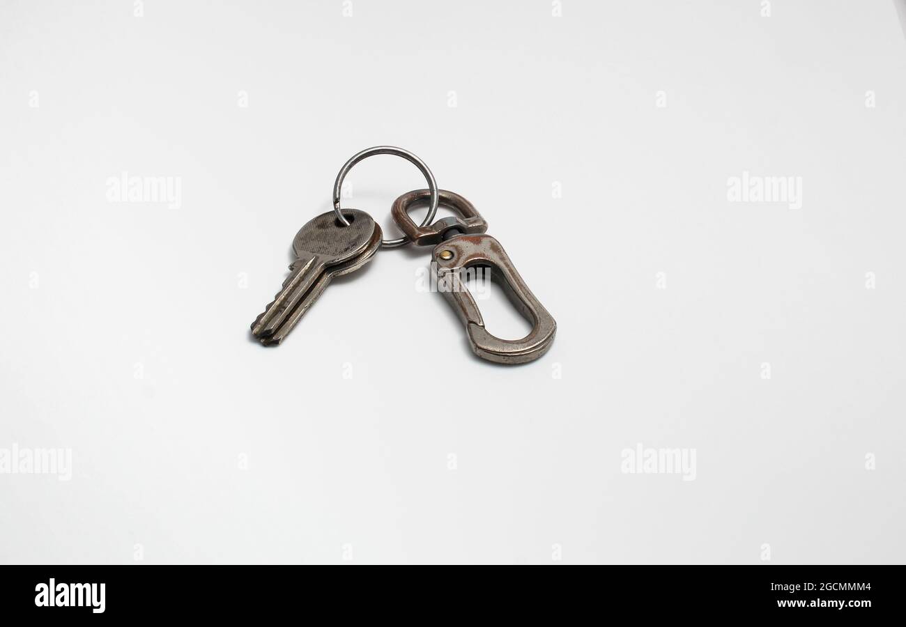 Key attached with metal key chain 002 Stock Photo - Alamy