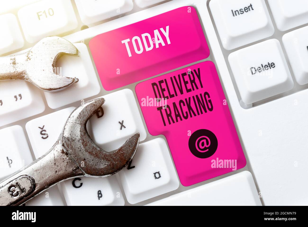 Handwriting text Delivery Tracking. Conceptual photo the process of ...