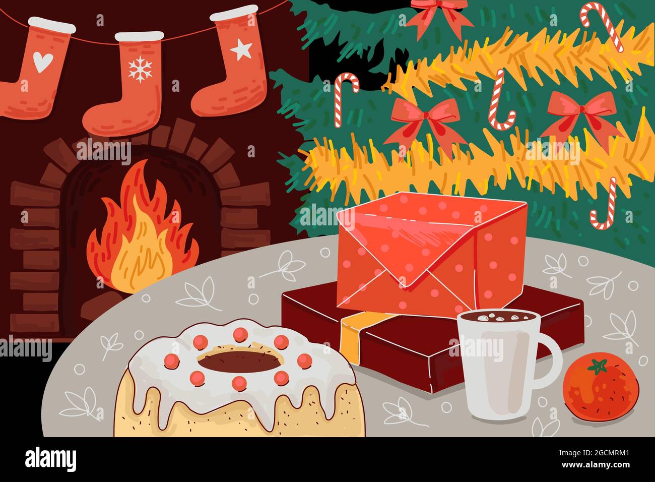 Home winter decor Stock Vector Images - Alamy