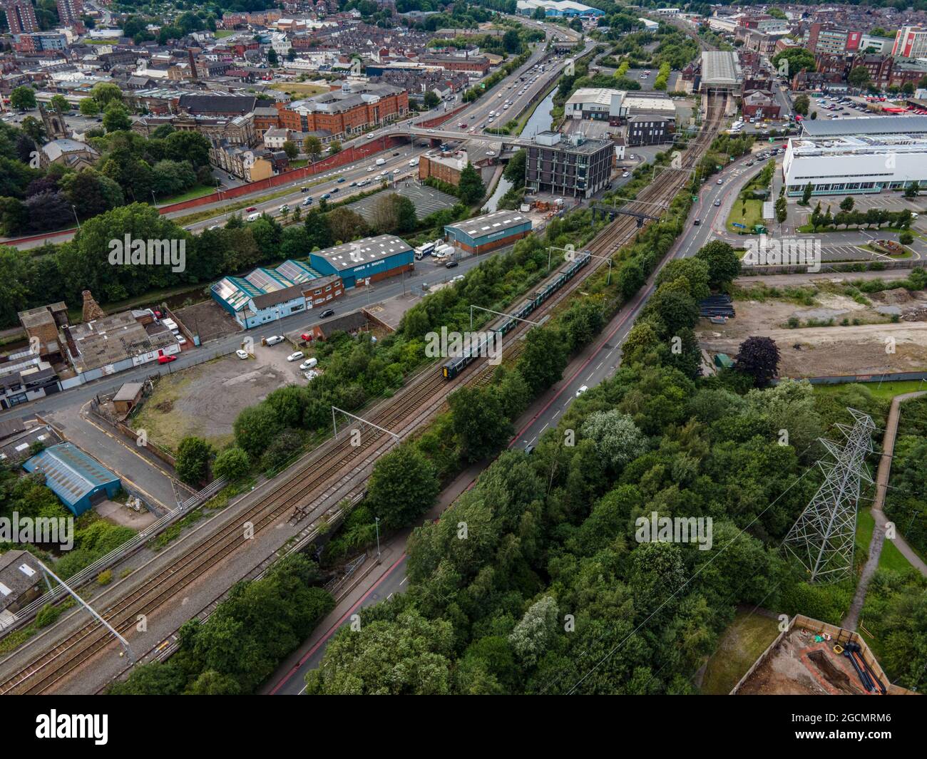 Aerial view railway track hi-res stock photography and images - Alamy