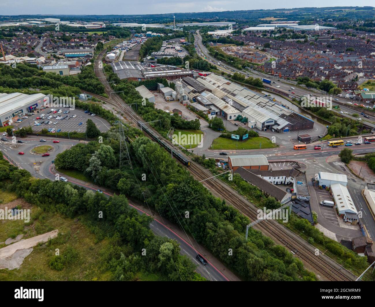 Aerial view railway track hi-res stock photography and images - Alamy
