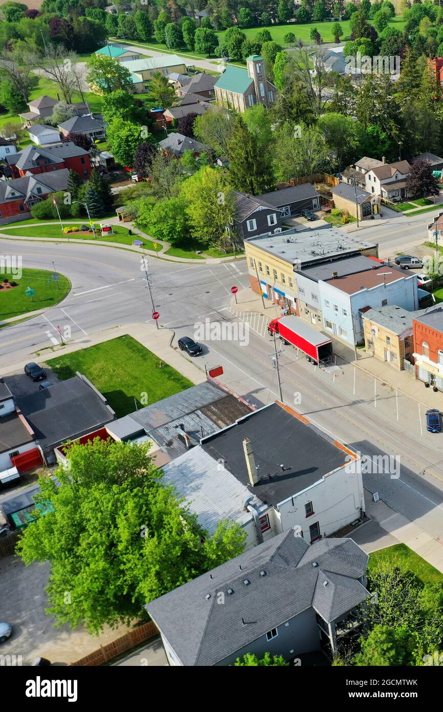 An aerial vertical of Drumbo, Ontario, Canada Stock Photo Alamy