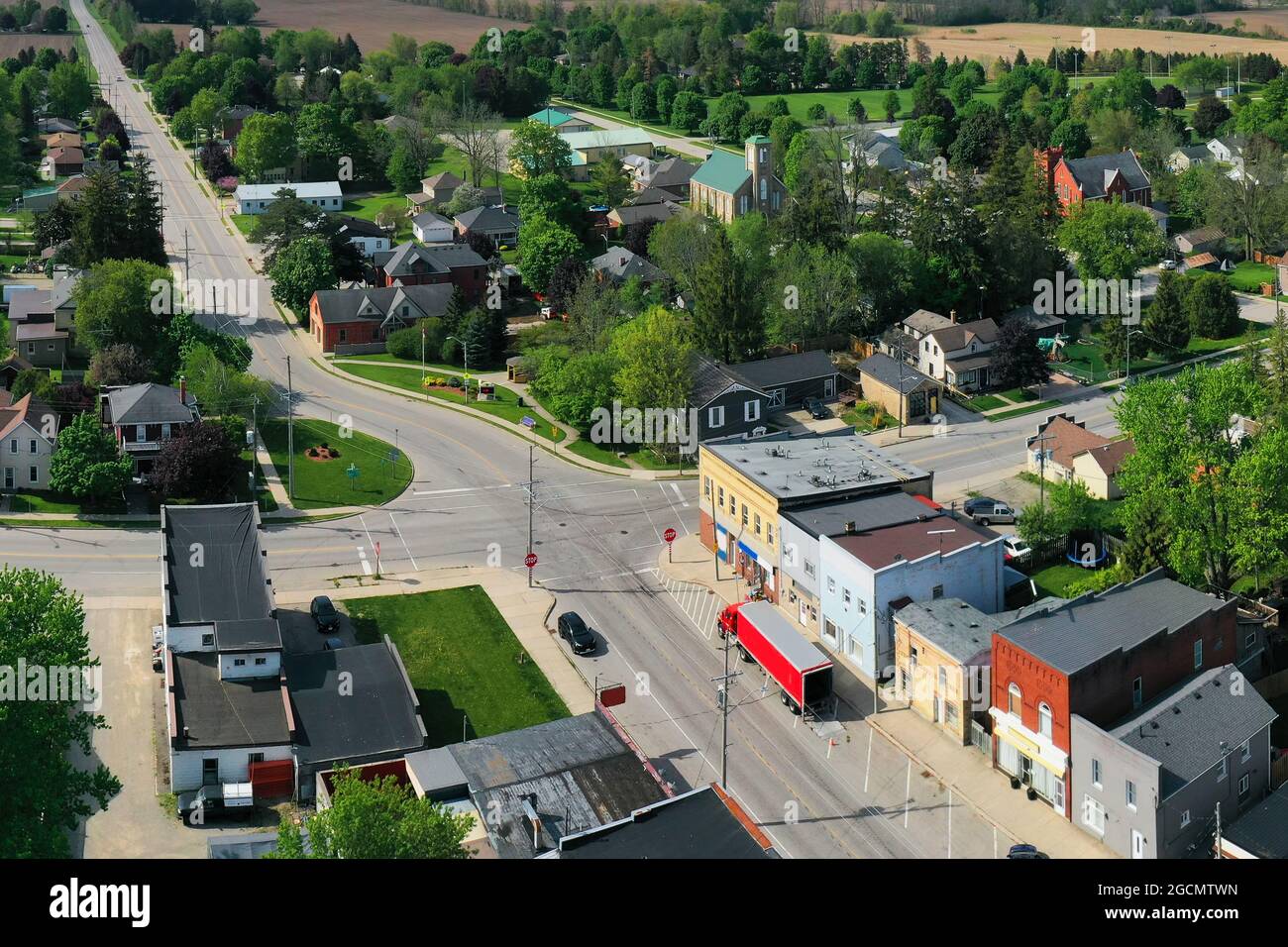 An aerial scene of Drumbo, Ontario, Canada Stock Photo Alamy