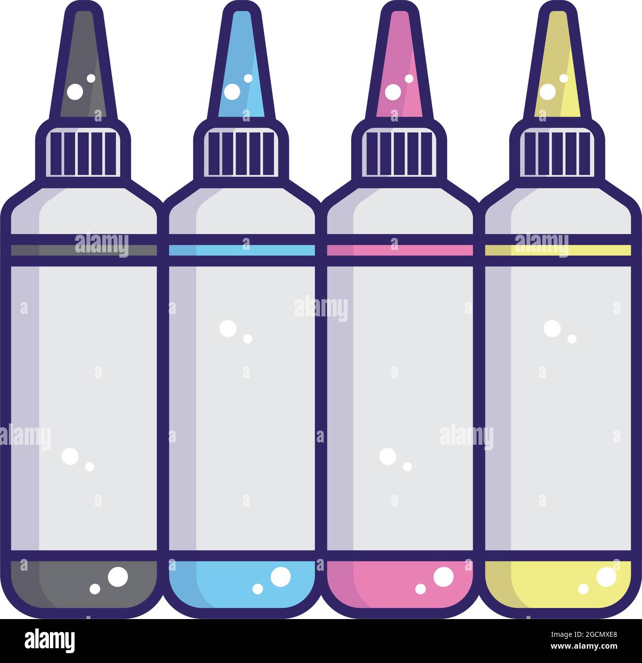 Isolated group of printer ink bottle icon Stock Vector Image & Art Alamy