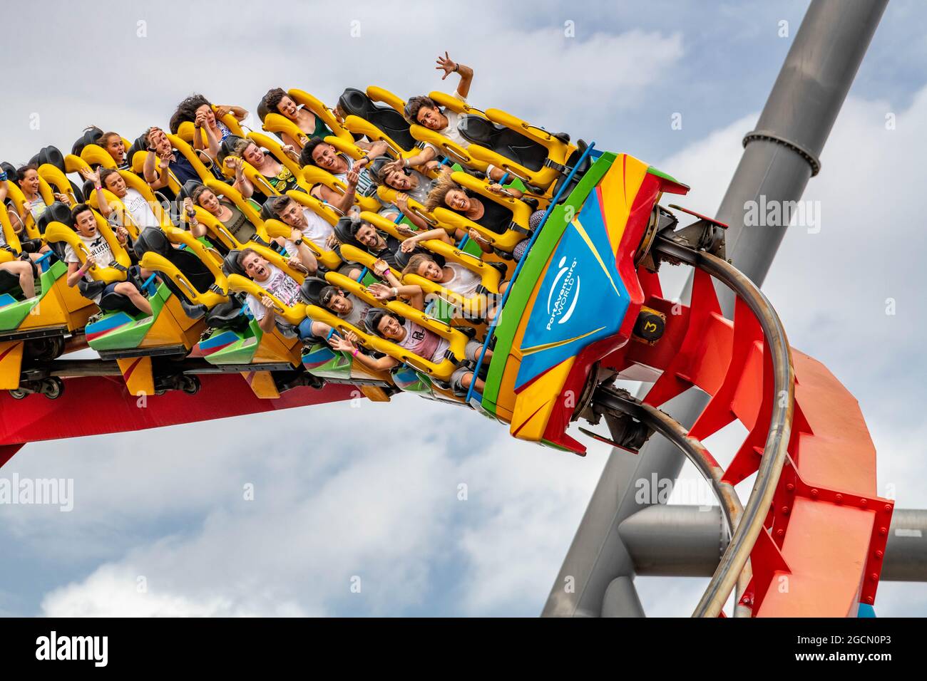 Dragon Khan Former World Record Holding Rollercoaster PortAventura World Theme Park Salou Spain Stock Photo