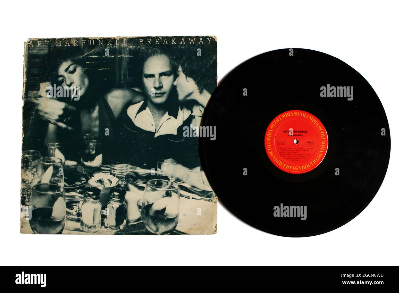 Folk, rock and pop musician Art Garfunkel music album on vinyl record LP disc. Titled: Breakaway album cover, break away Stock Photo