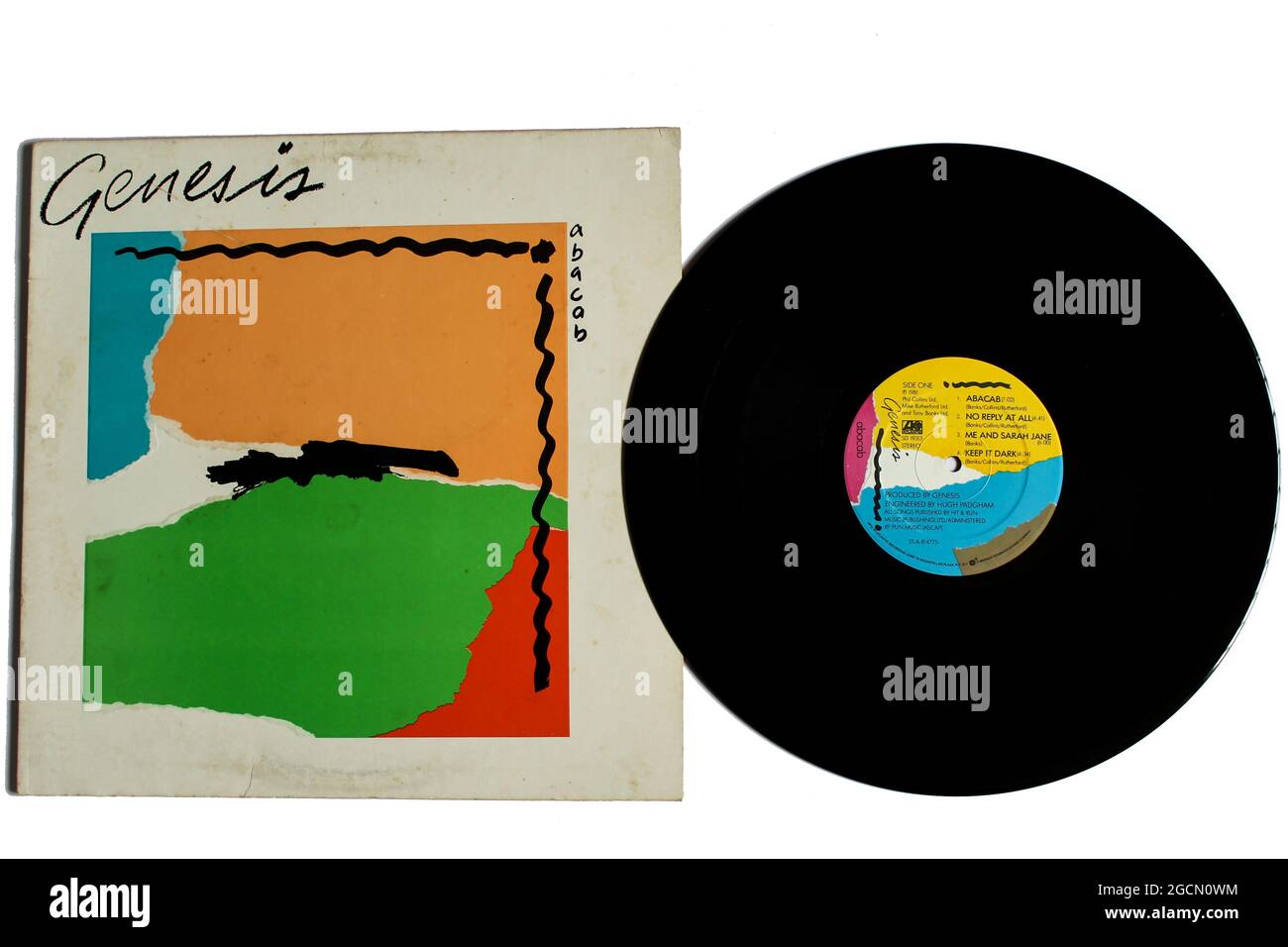 Progressive rock, art rock and pop band Genesis music album on vinyl record LP disc. Titled: Abacab album cover, English rock band Stock Photo