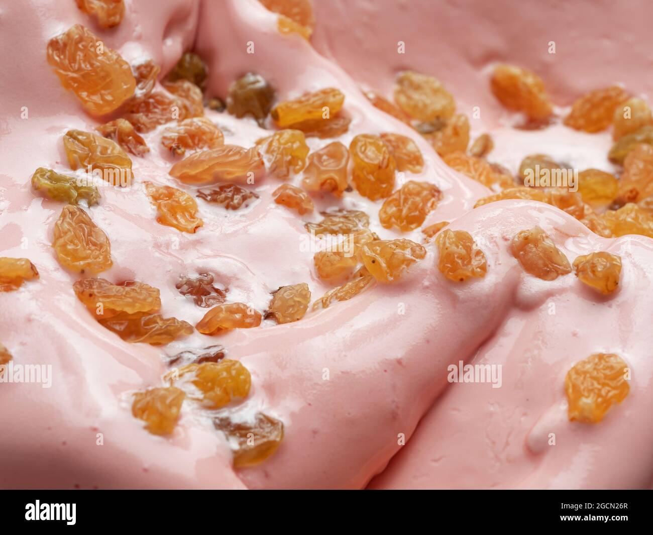Punch flavour gelato - full frame detail. Close up of pink surface ...