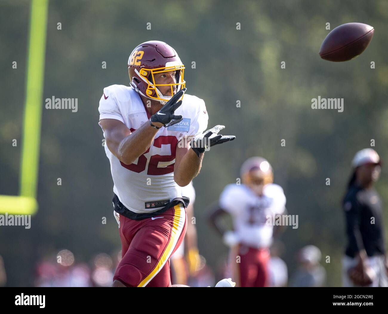 Ashburn Virginia Usa August 9 21 Washington Football Team Tight End Logan Thomas Brings In The Reception During The Team S Nfl Football Training Camp Practice At The Washington Football Team Facilities