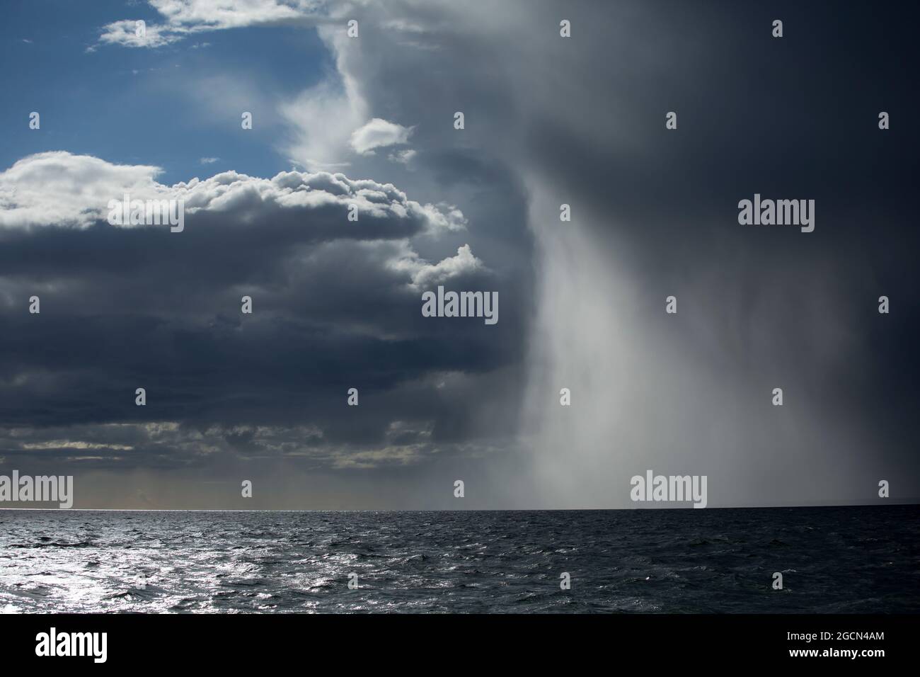 Dramatic and ominous cloud above the sea seen on the Gulf of Finland during summer Stock Photo