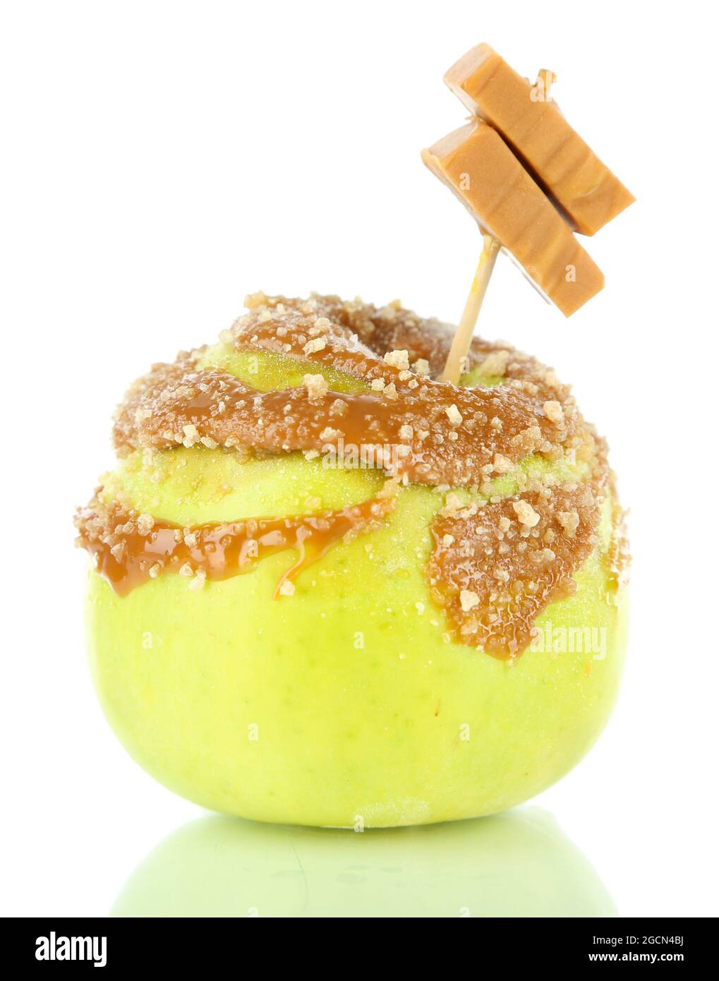 Homemade taffy apple, isolated on white Stock Photo Alamy