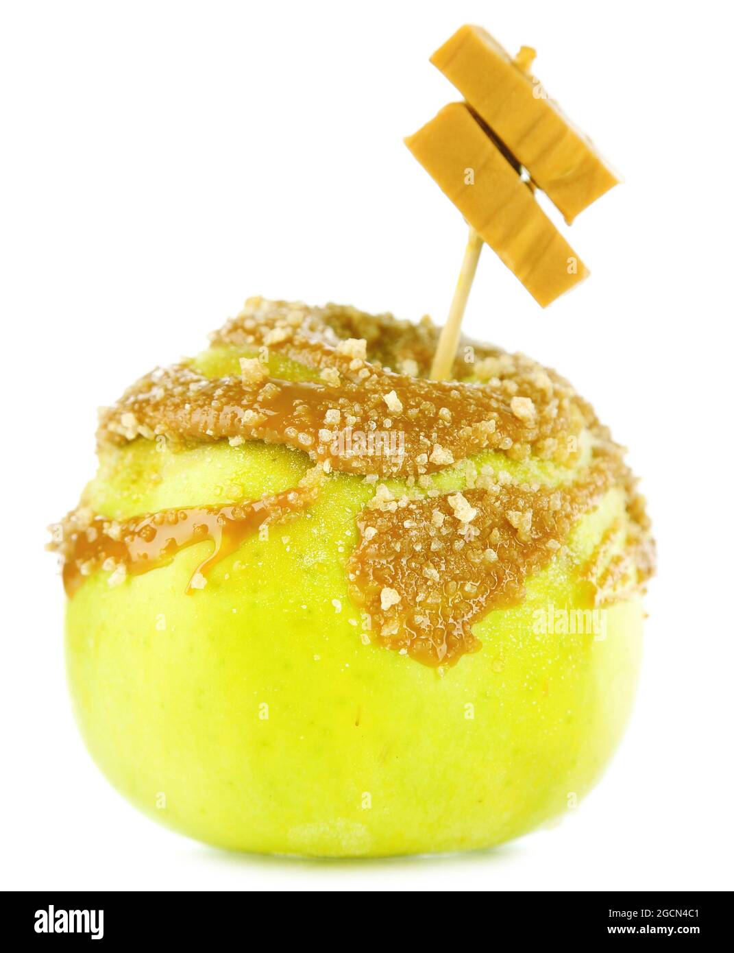 Homemade taffy apple, isolated on white Stock Photo Alamy