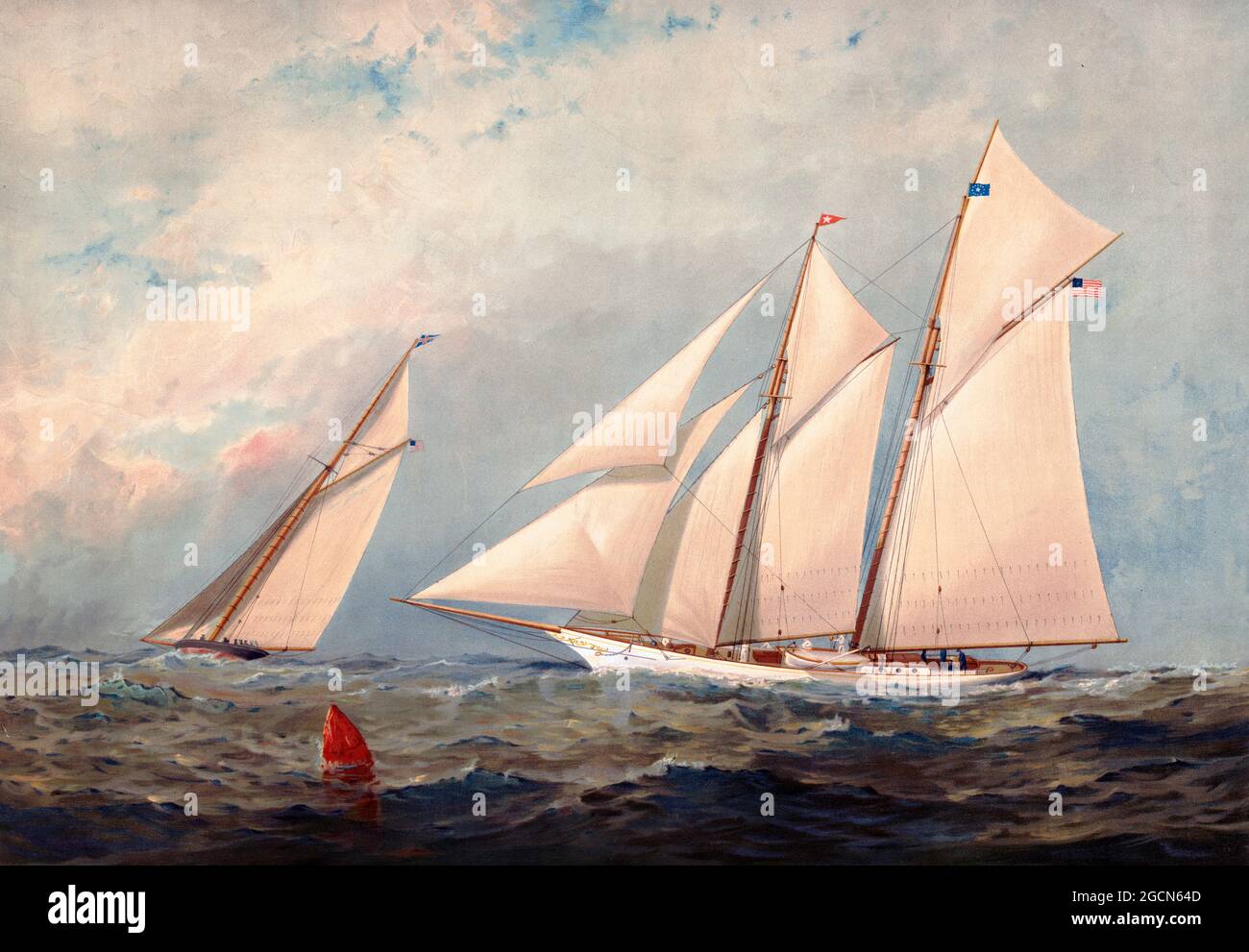 The yacht race between the Navahoe and the Loyal - 1893 Stock Photo