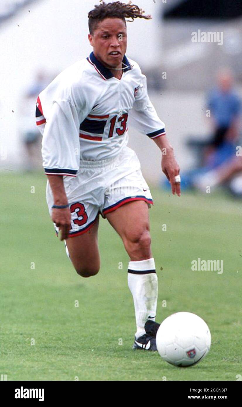 Cobi Jones in action for the USA national soccer team against Costa Rica on  May 28, 1995 in Tampa, Florida. Costa Rica won 2-1 Stock Photo - Alamy