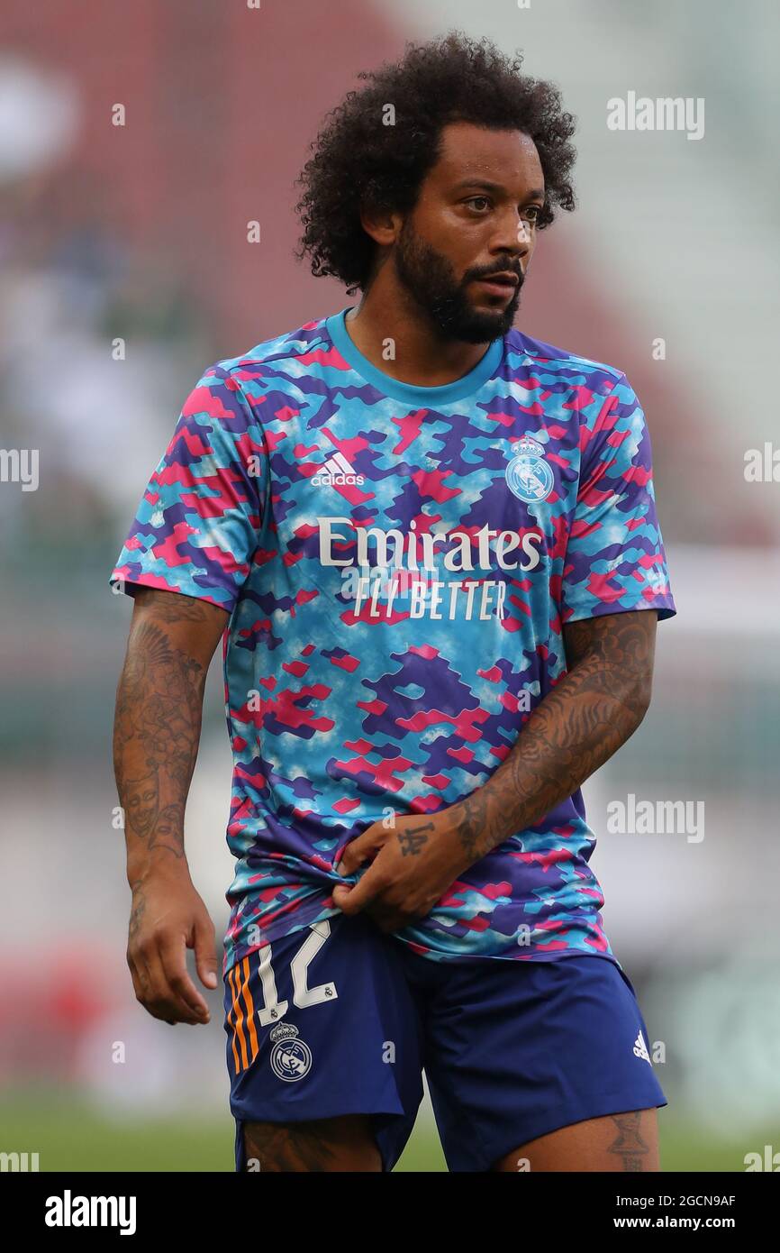 Wissen Italiaans Roei uit Klagenfurt, Austria, 8th August 2021. Marcelo of Real Madrid during the warm  up prior to the Pre Season Friendly match at Worthersee Stadion,  Klagenfurt. Picture credit should read: Jonathan Moscrop / Sportimage