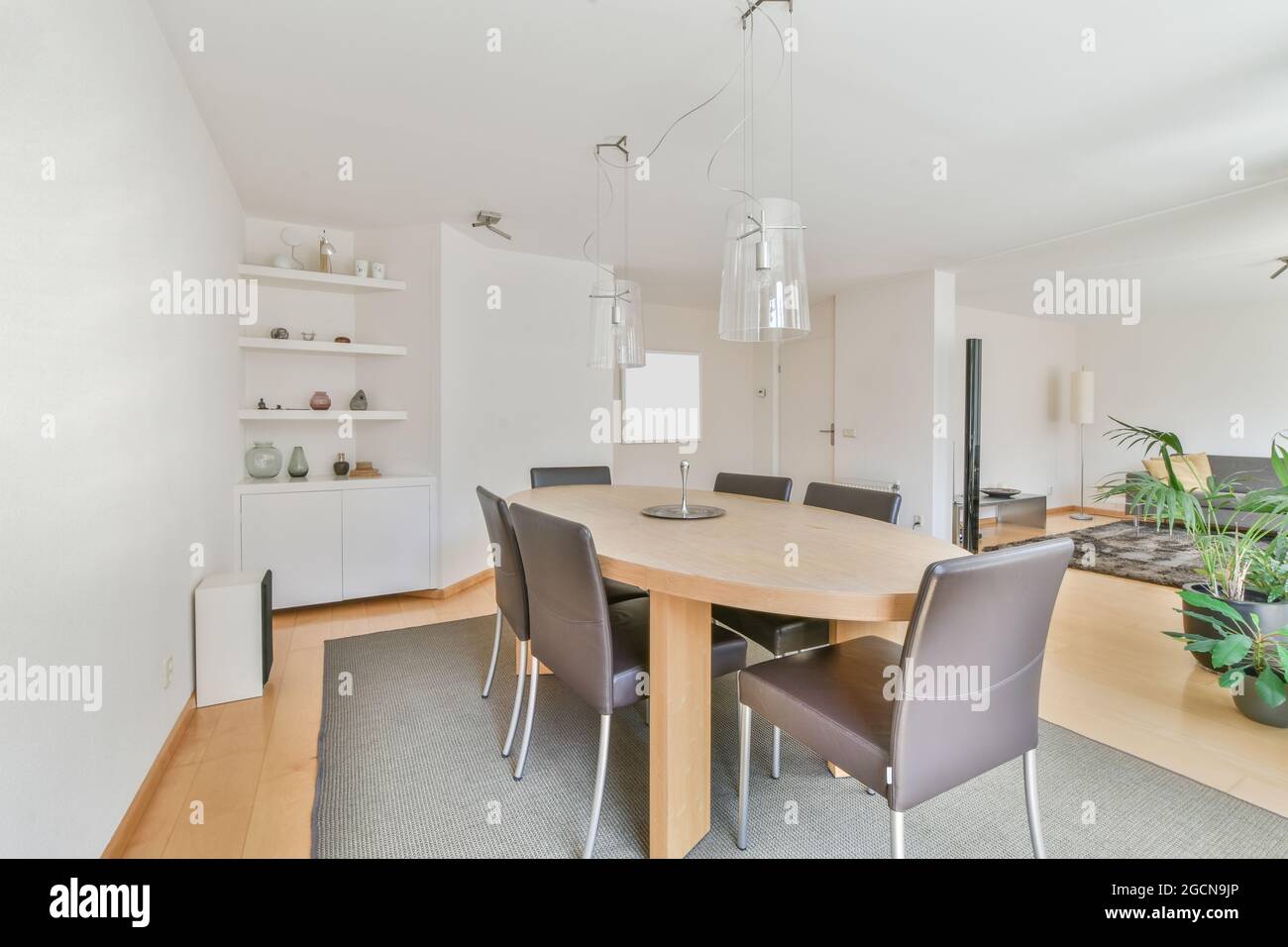 Interior design of bright and beautiful dining room Stock Photo - Alamy