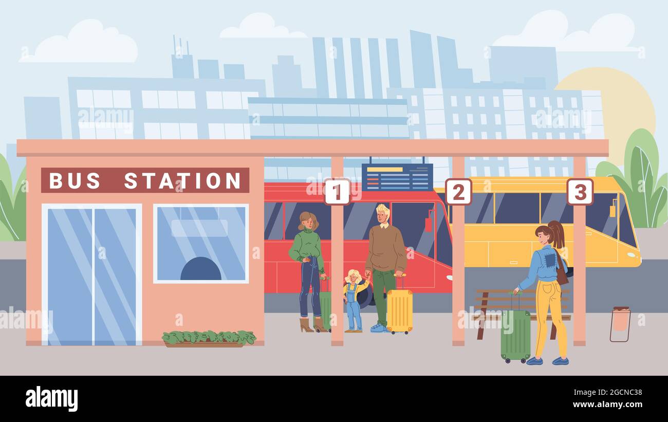 Bus in bus station Stock Vector Images - Page 3 - Alamy