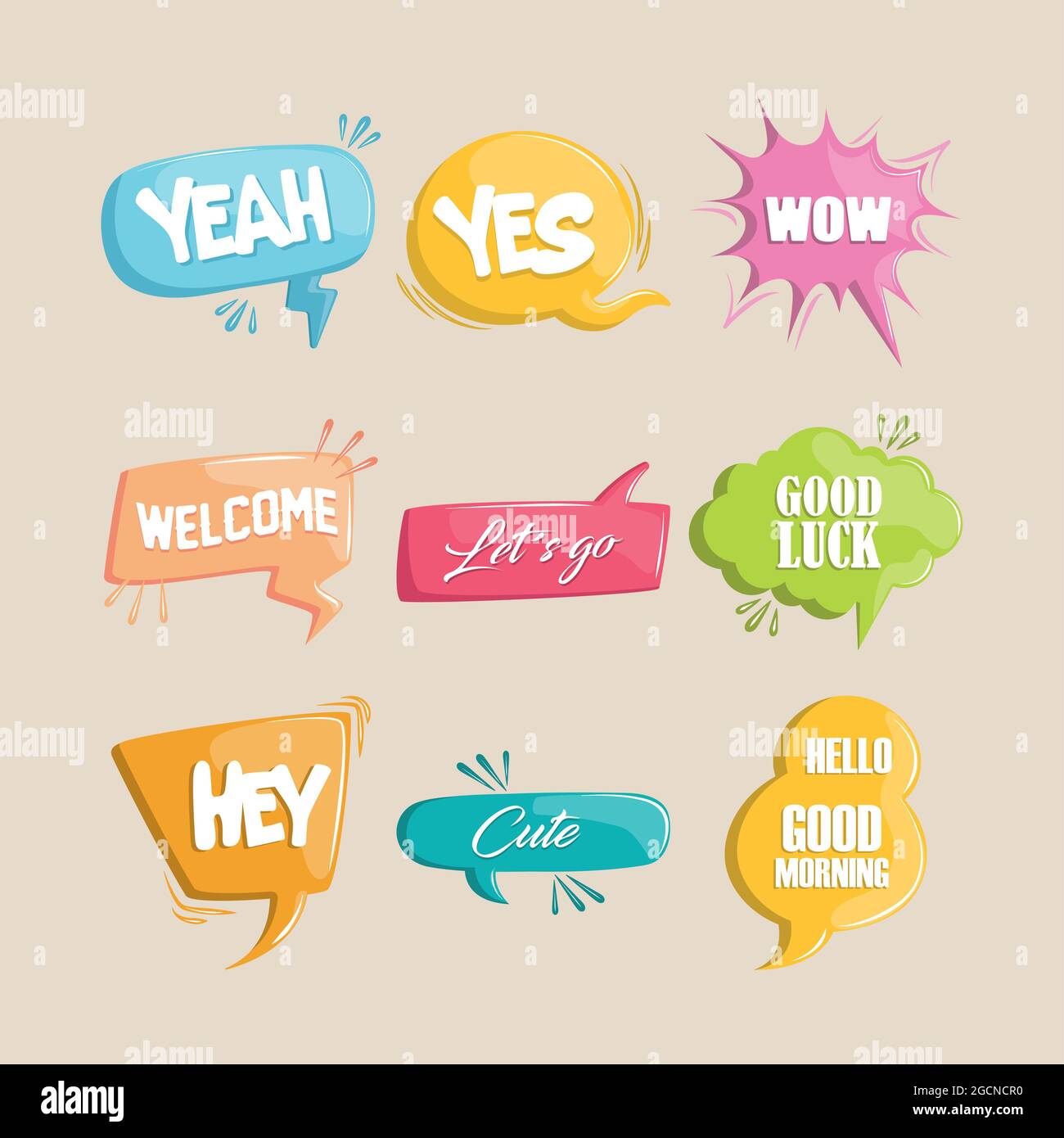 set speech bubbles Stock Vector Image & Art - Alamy