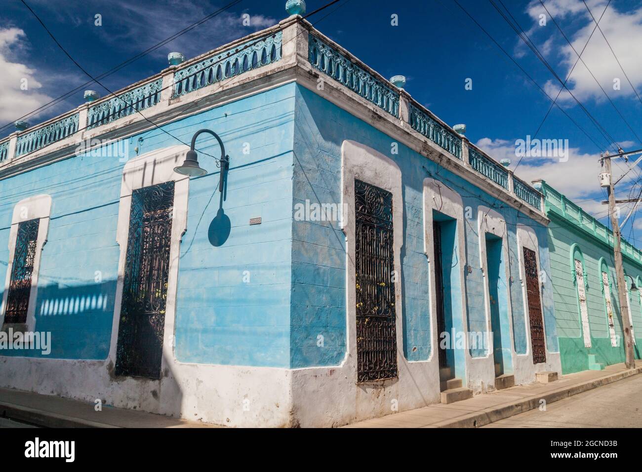 Colorful houses in Camaguey, Cuba Stock Photo Alamy
