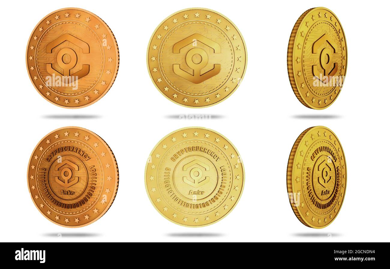 Ankr DeFi cryptocurrency symbol isolated gold coin on green screen  background. Abstract concept illustration Stock Photo - Alamy