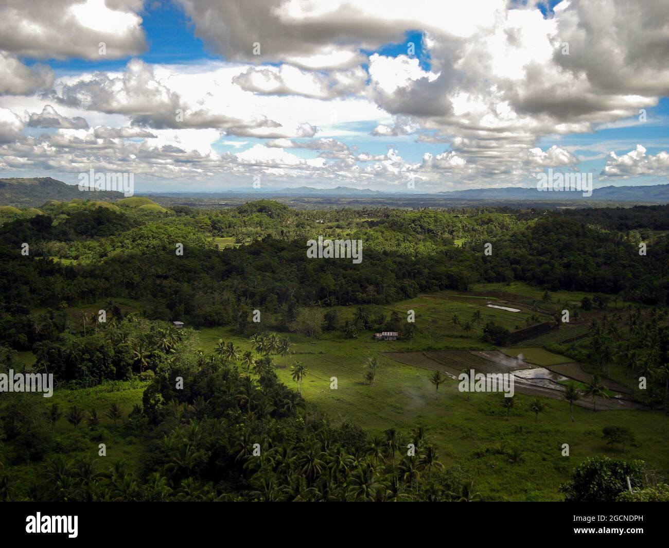 View over the majestic chocolate hills on the island Bohol on the Philippines 19.11.2014 Stock Photo
