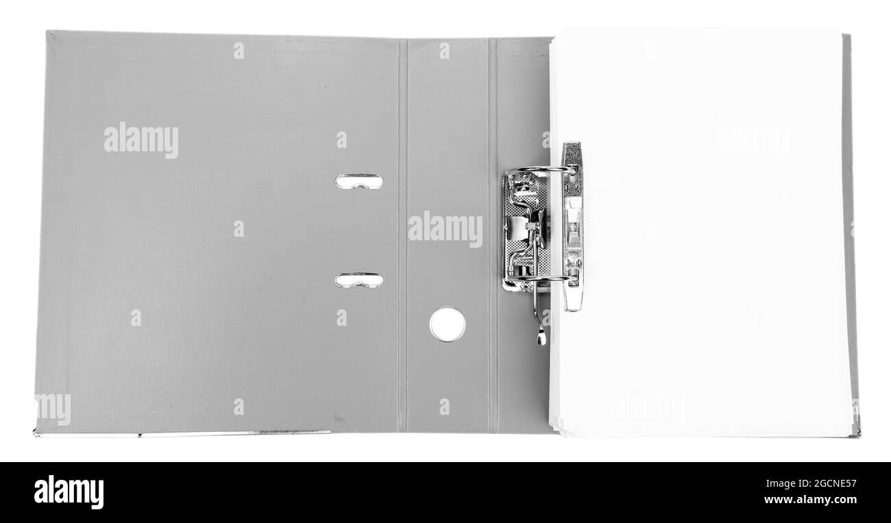 Open file folder isolated on white Stock Photo - Alamy