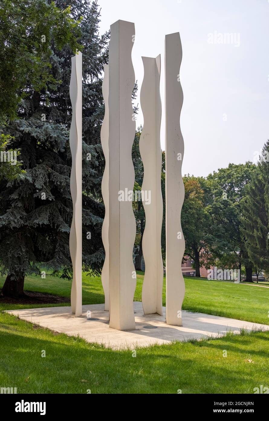 2003 sculpture "Palouse Columns" by Robert Maki, b. 1938, Washington
