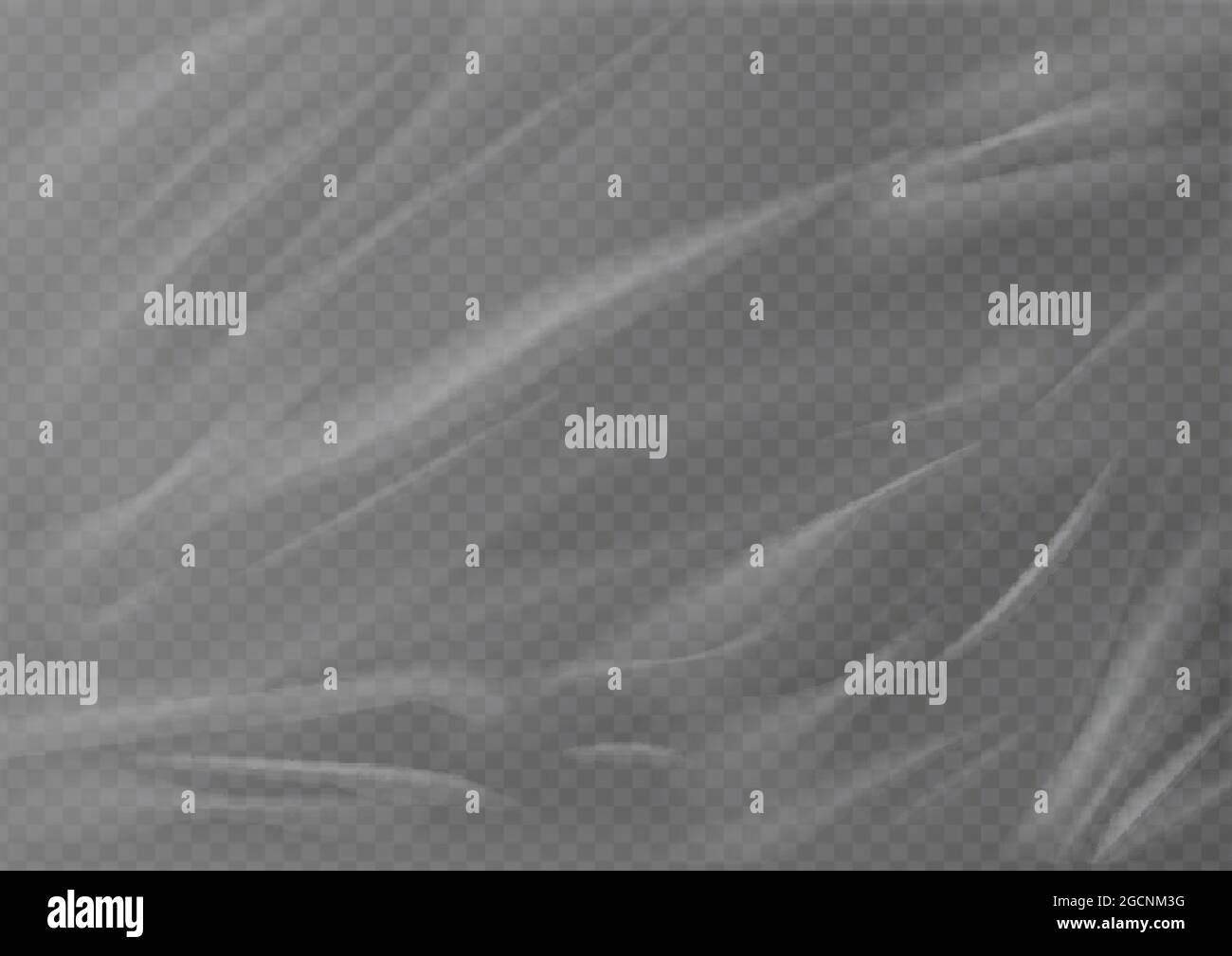 Realistic plastic wrap texture . Stretched polyethylene cover Stock Vector