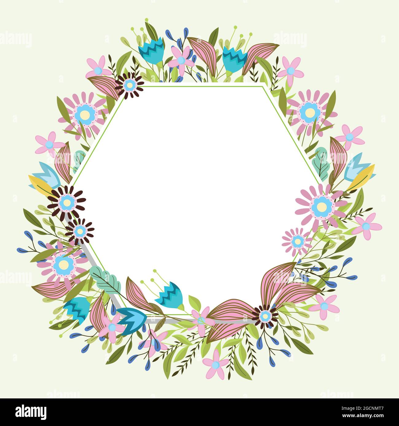 flowers leaves and frame Stock Vector Image & Art - Alamy