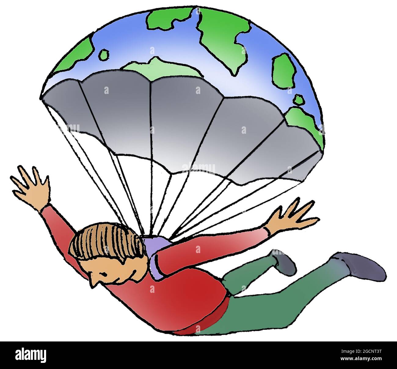 Parachute Planet Stock Photo