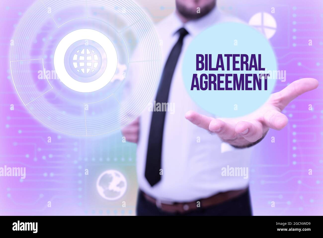 Conceptual caption Bilateral Agreement. Business idea Legal obligations
