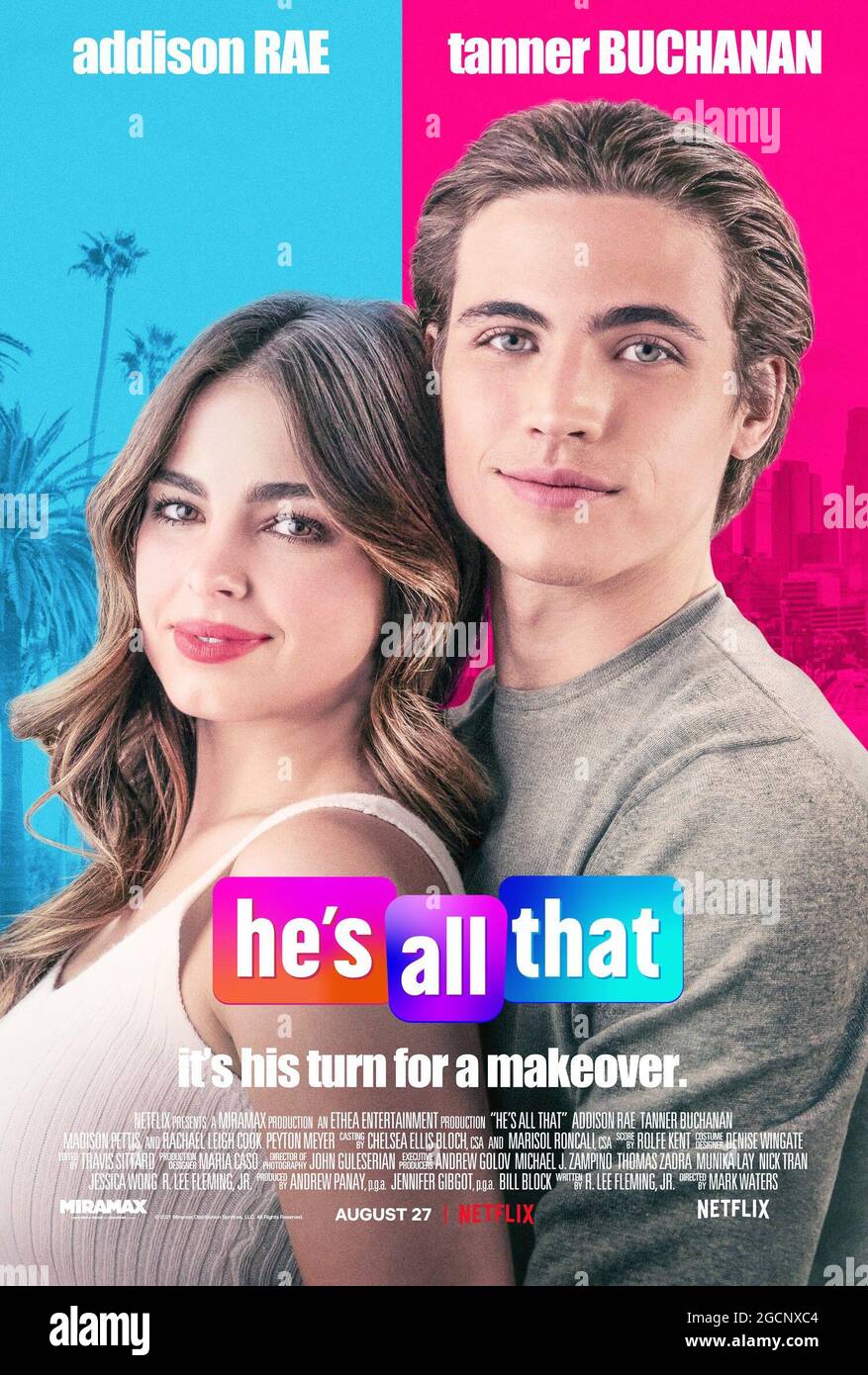 HE'S ALL THAT, US poster, from left Addison Rae, Tanner Buchanan, 2021