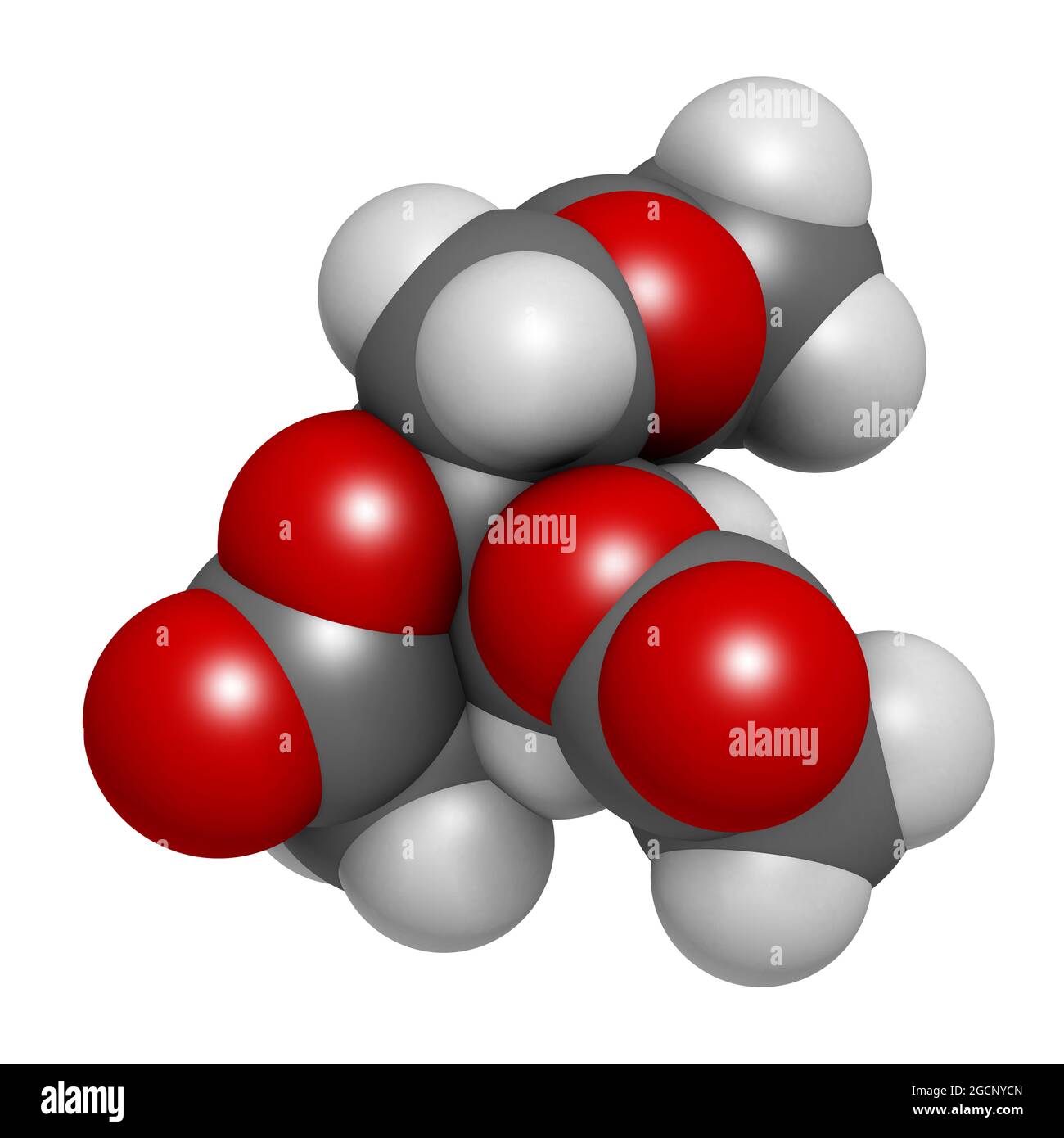 Triacetin (glycerin triacetate) molecule. 3D rendering Stock Photo - Alamy