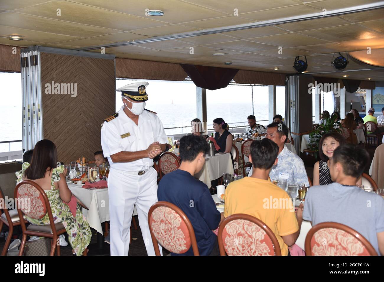 Oahu, HI. U.S.A. 6/7/2021. Star of Honolulu. Sunset dinner cruise. Fine
